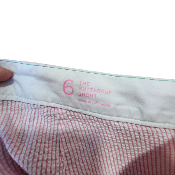 Lilly Pulitzer Womens Size 6 The Buttercup Scalloped Hem Pink & White Striped Sh - Picture 4 of 4
